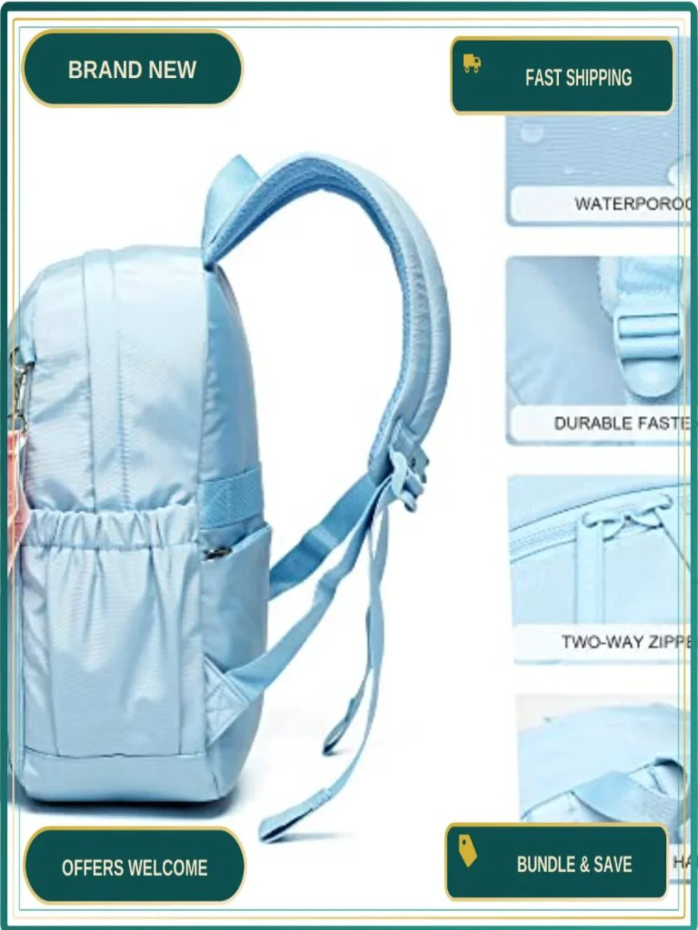 30L Water-Resistant Laptop Backpack for School, Work & Travel